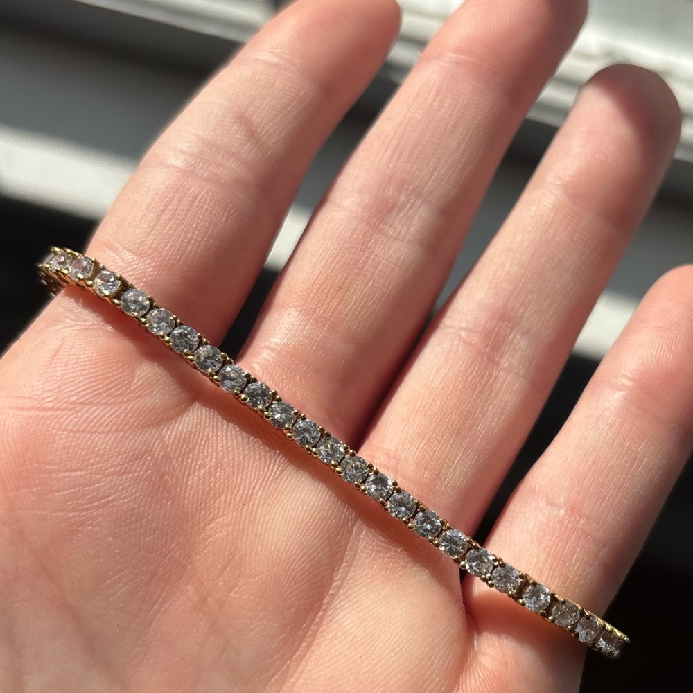 Sterling Silver Elegant Gold and Silver Diamond Bracelet
